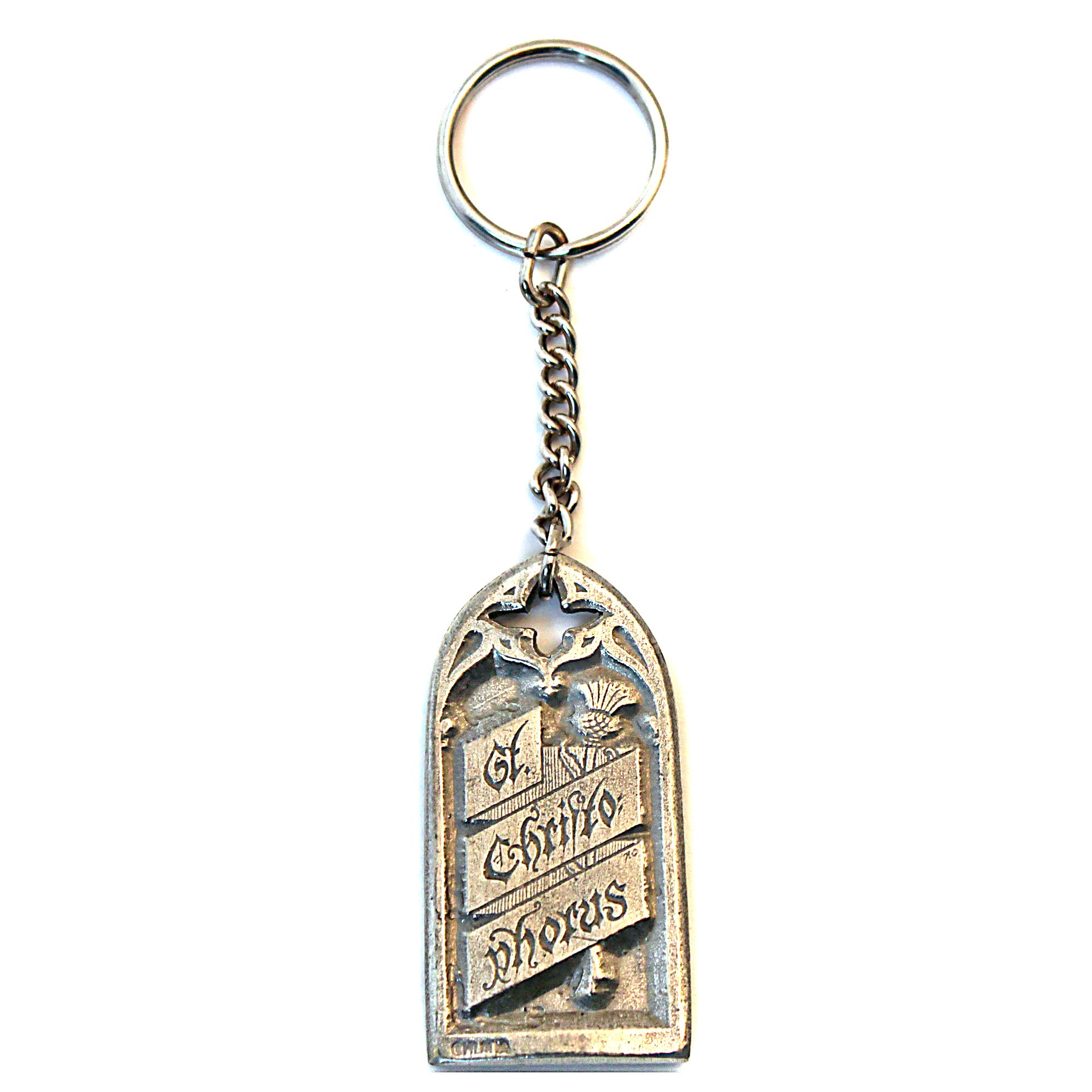 St. Christopher key ring, pewter