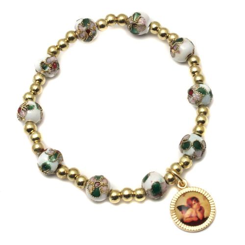 Cloisonne "Raphael" bracelet, white