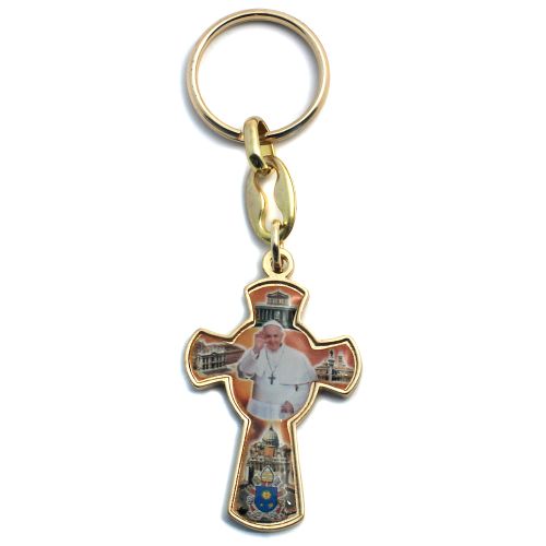 Schlüsselanhänger Kreuz "Papst Franziskus"