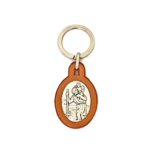 Christophorus key fob in leather case