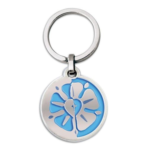 Luther rose key ring, blue