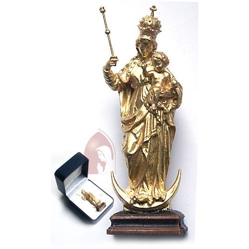 Patrona Bavariae with gold plating in a case, wood