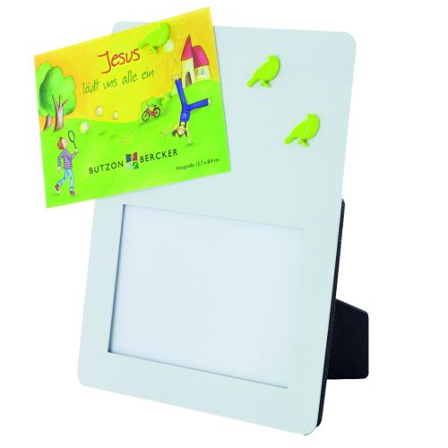 Picture frame with magnetic pin board "Jesus invites us all"