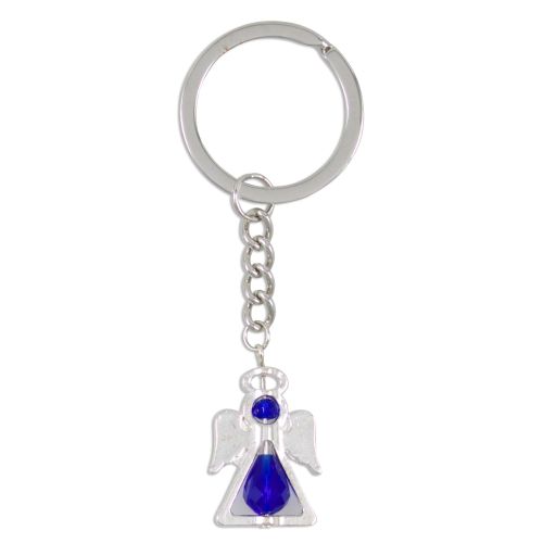 Guardian angel" keyring pendant, blue