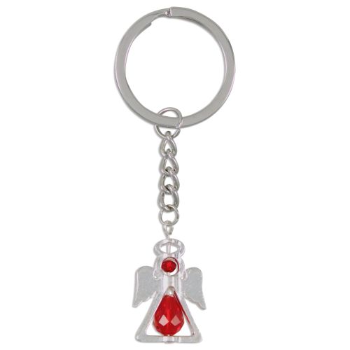 Guardian angel" keyring pendant, red