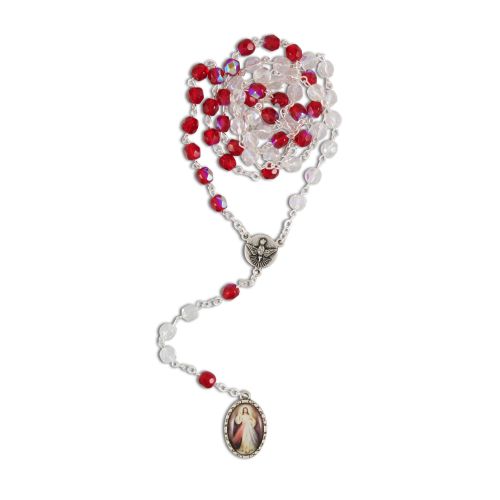Rosary with Merciful Jesus medal and centerpiece