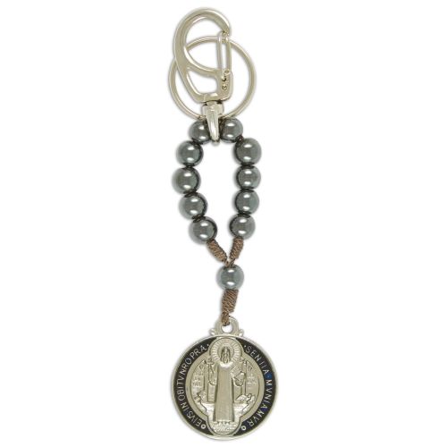 Benedictus key chains made of hematite, with carabiner