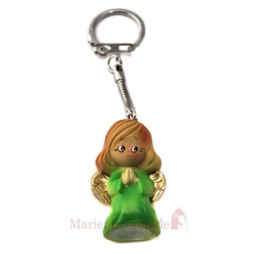 Keyring pendant praying angel, green