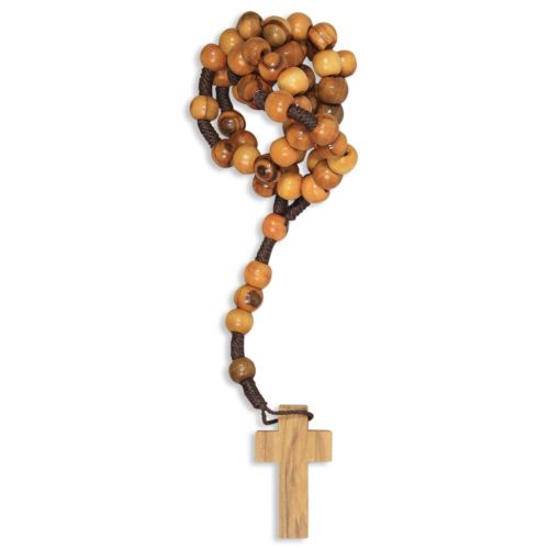 Olive wood rosary smooth pearl