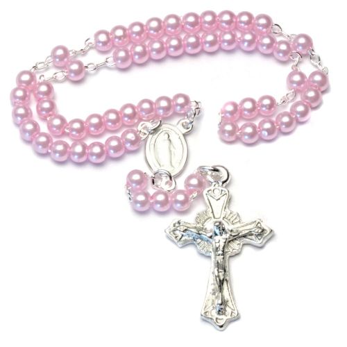 Mini rosary, pink