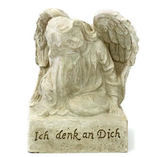 Grave decoration angel crouching "I think of you", right