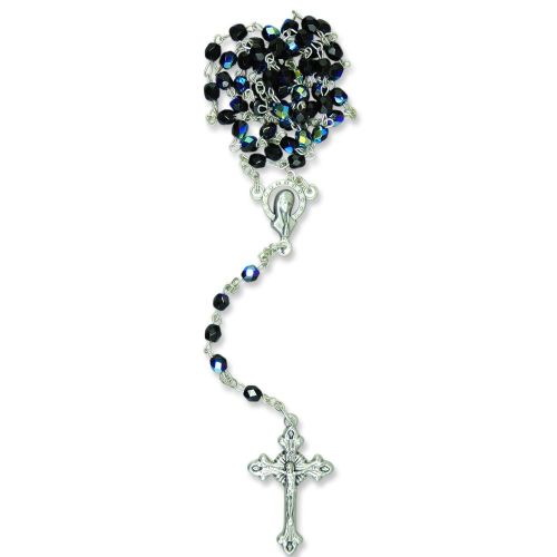 Rosary crystal black chained