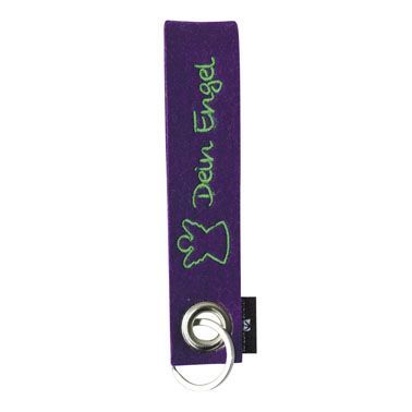 Your angel" keyring pendant, purple