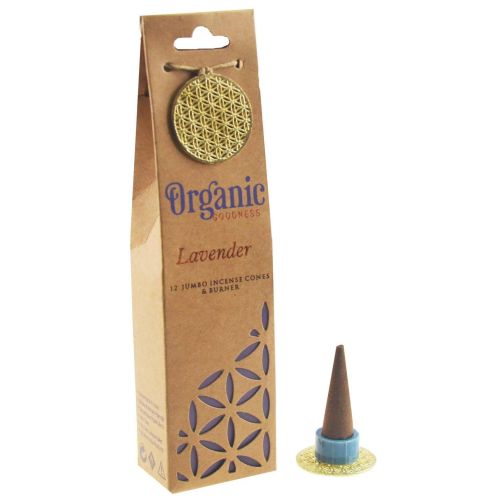 Incense cone lavender, incl. metal flower of life