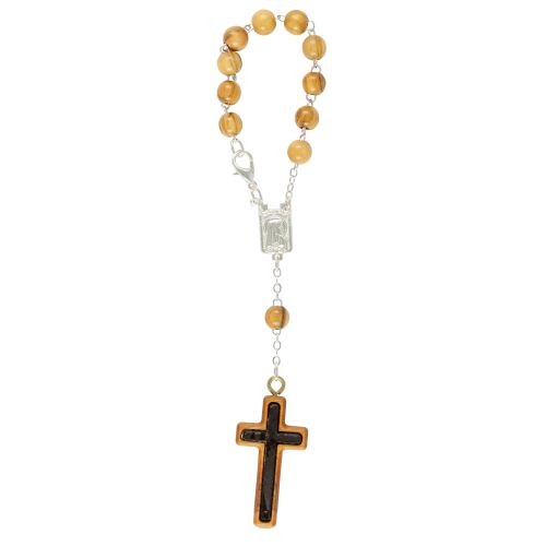 Olive wood rosary with cross