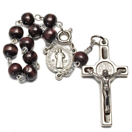 Ten-piece rosary, Benedictus, brown