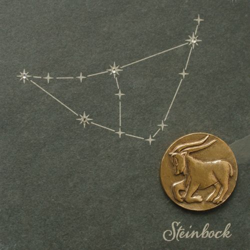 Astrological sign Capricorn, slate &amp; bronze