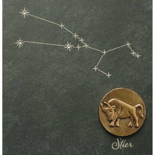 Astrological sign Taurus, slate &amp; bronze