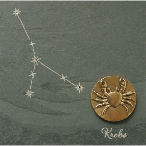 Astrological sign Cancer, slate &amp; bronze