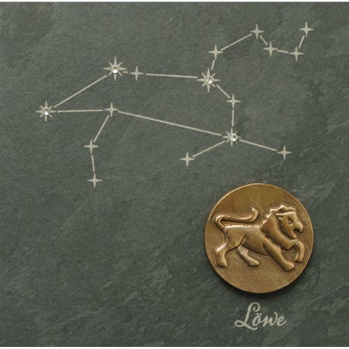 Sternzeichen Löwe, Schiefer & Bronze