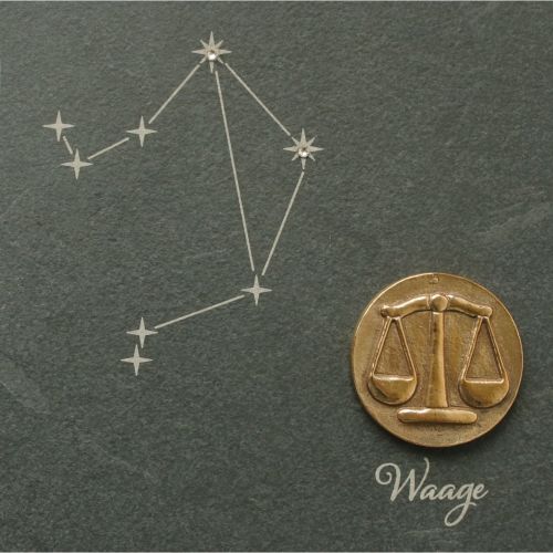 Zodiac sign Libra, slate &amp; bronze