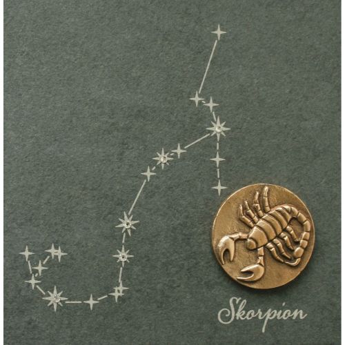 Sternzeichen Skorpion, Schiefer & Bronze