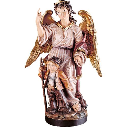 Guardian angel with child, wood