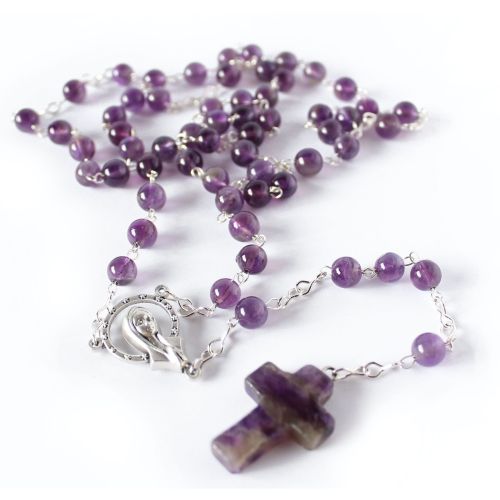 Amethyst rosary necklace