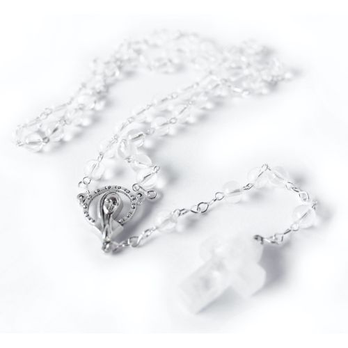 Rosary necklace made of rock crystal