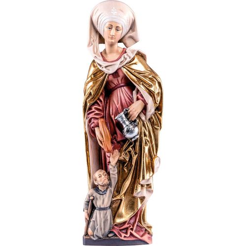 Saint Elisabeth with beggar, wood from South Tyrol