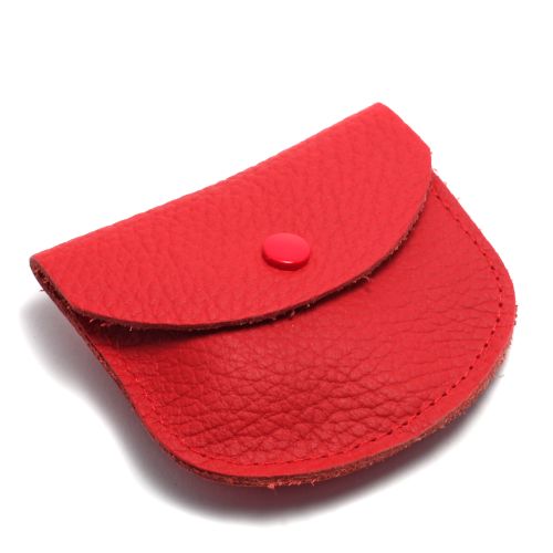 Leather rosary case, red