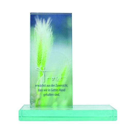 Glass stele "Consolation comes from confidence"