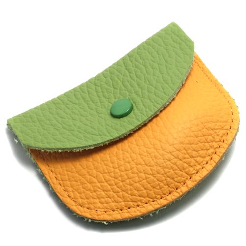 Leather case light green/yellow