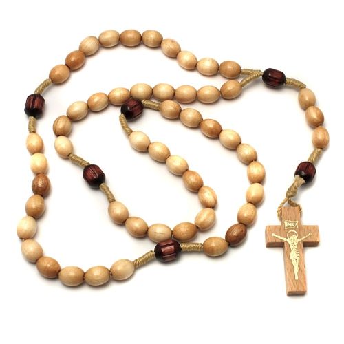 Rosary natural, oval knotted