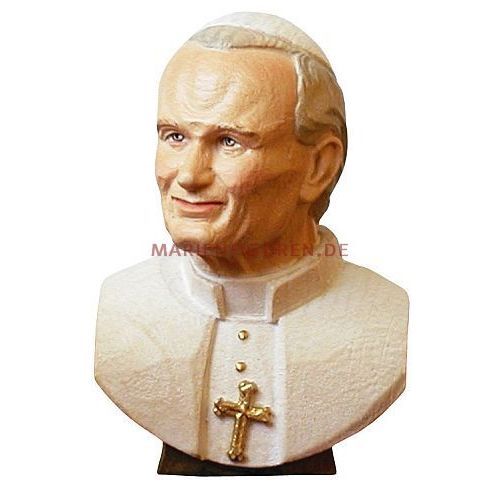 Bust of Pope John Paul II, wood