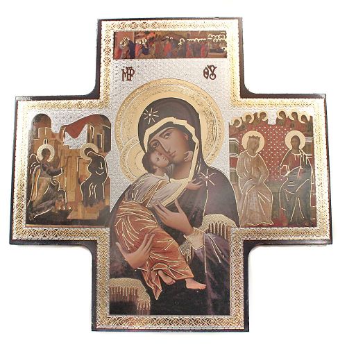 Ikonenkreuz Madonna, 15 cm