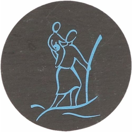 St. Christopher plaque made of slate, round