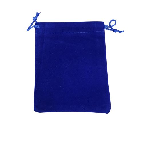 Rosary bag imitation velour, dark blue