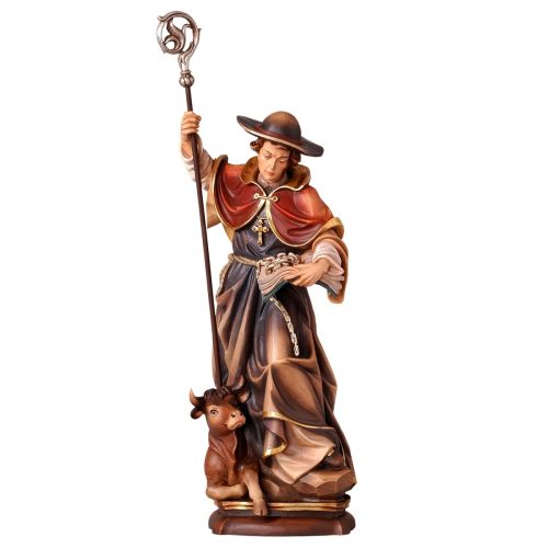 St. Leonard with hat, cow and staff
