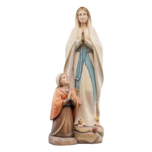 Madonna of Lourdes with Bernadette, wood
