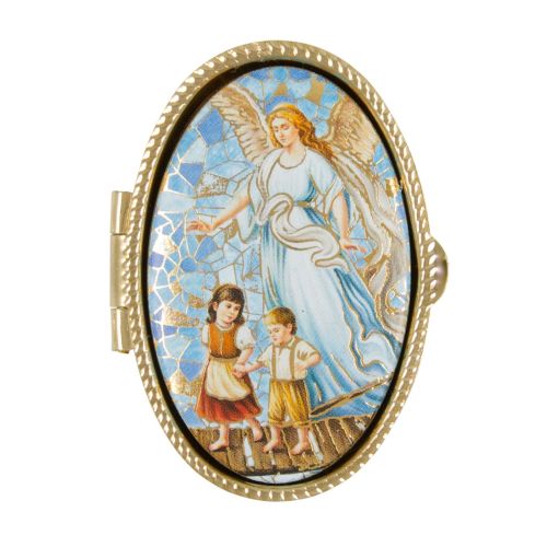 Guardian angel tin, oval