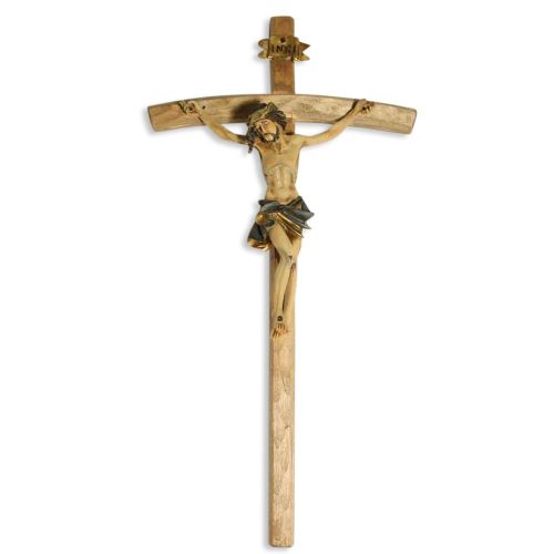 Crucifix Alpenchristus II, wood and polyresin