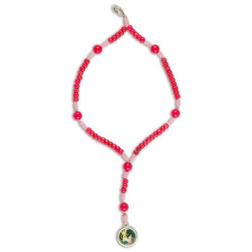 Rosary pendant guardian angel, pink