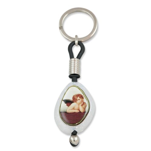 Angel keyring pendant, stone