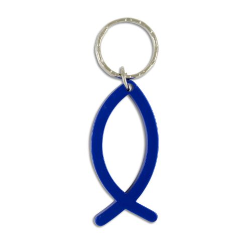 Fish key ring, blue