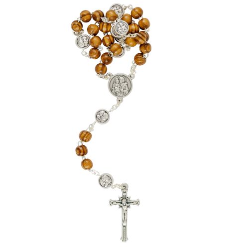 Rosenkranz zum Heiligen Josef aus Olivenholz