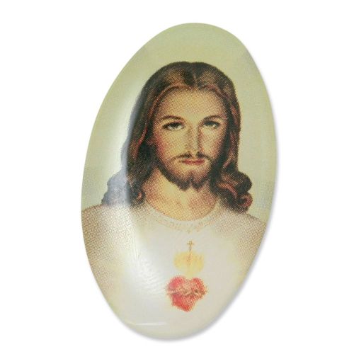 Heart of Jesus stickers, oval pack of 6