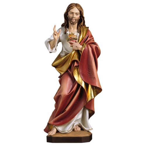 Herz Jesus mit segnender Hand aus Holz