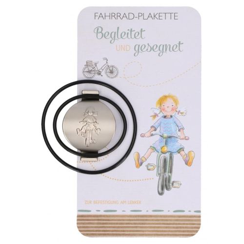 Fahrradplakette winkendes Schutzengelmädchen