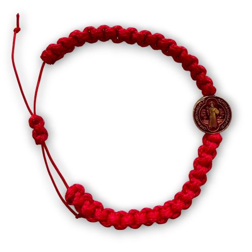 Armband Heiliger Benedikt geflochten, rot